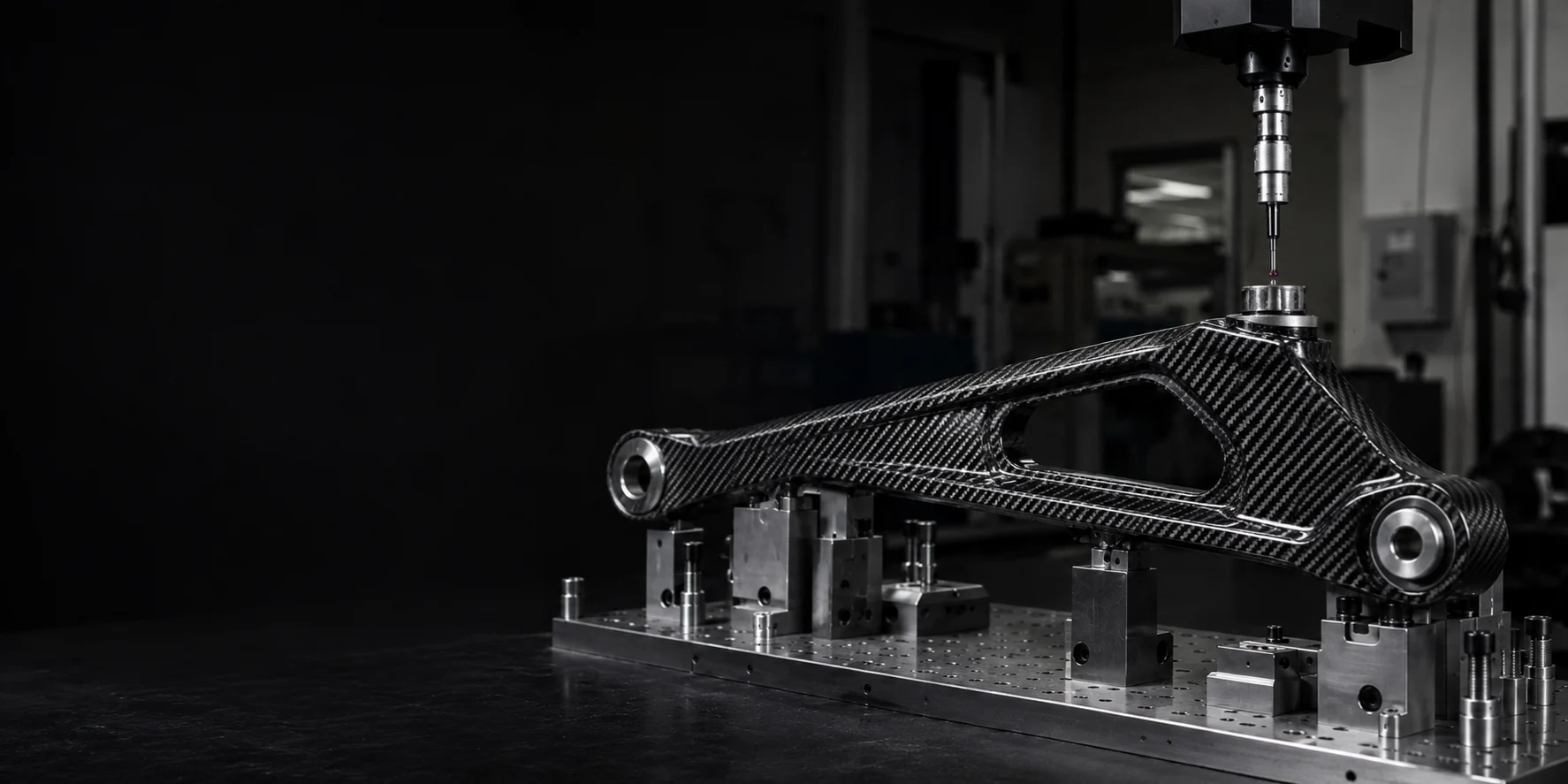 Custom carbon fiber component prepared for engineering and manufacturing