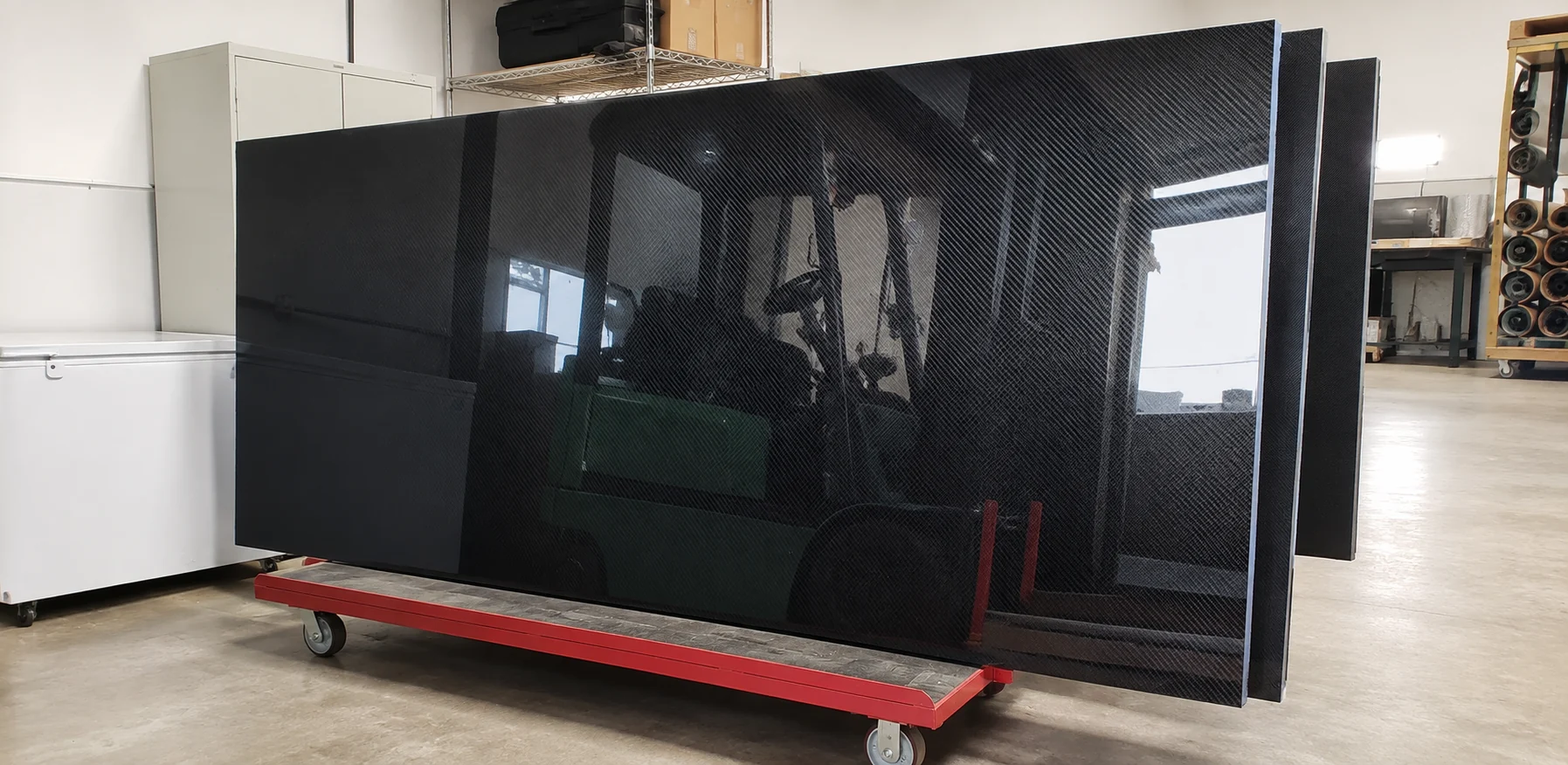 Large carbon fiber delivery prepared for a commercial project route