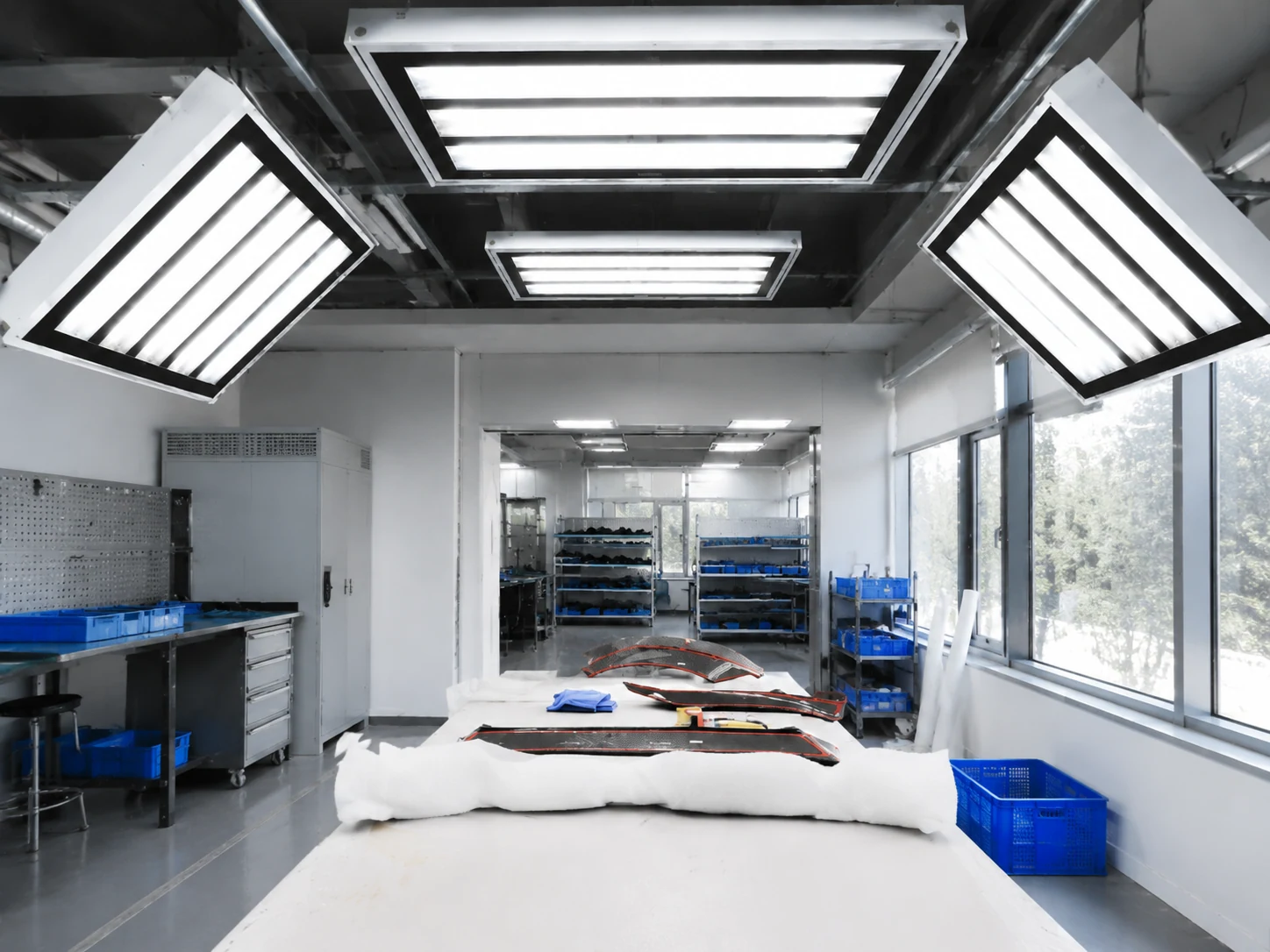 Carbon fiber production equipment executing a defined manufacturing framework