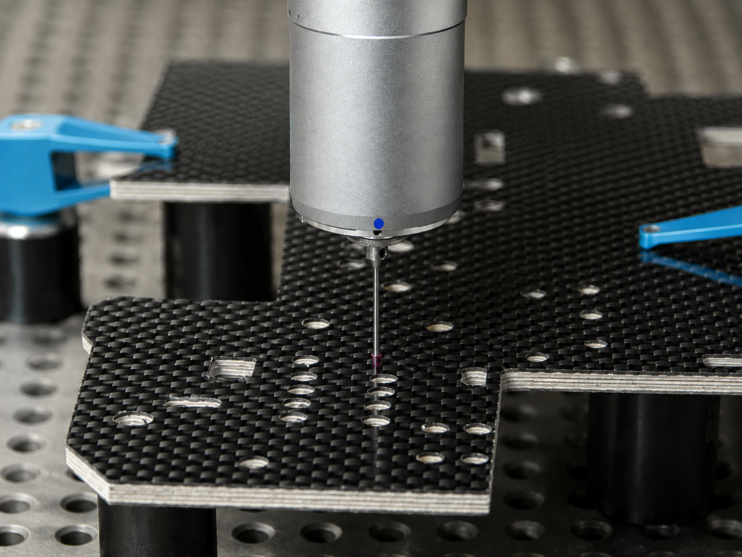 Carbon fiber part verified at its functional datums