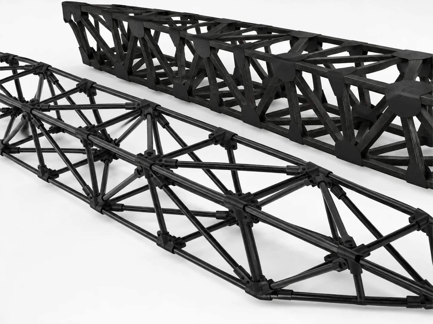 Carbon fiber truss and tubular structures for industrial applications