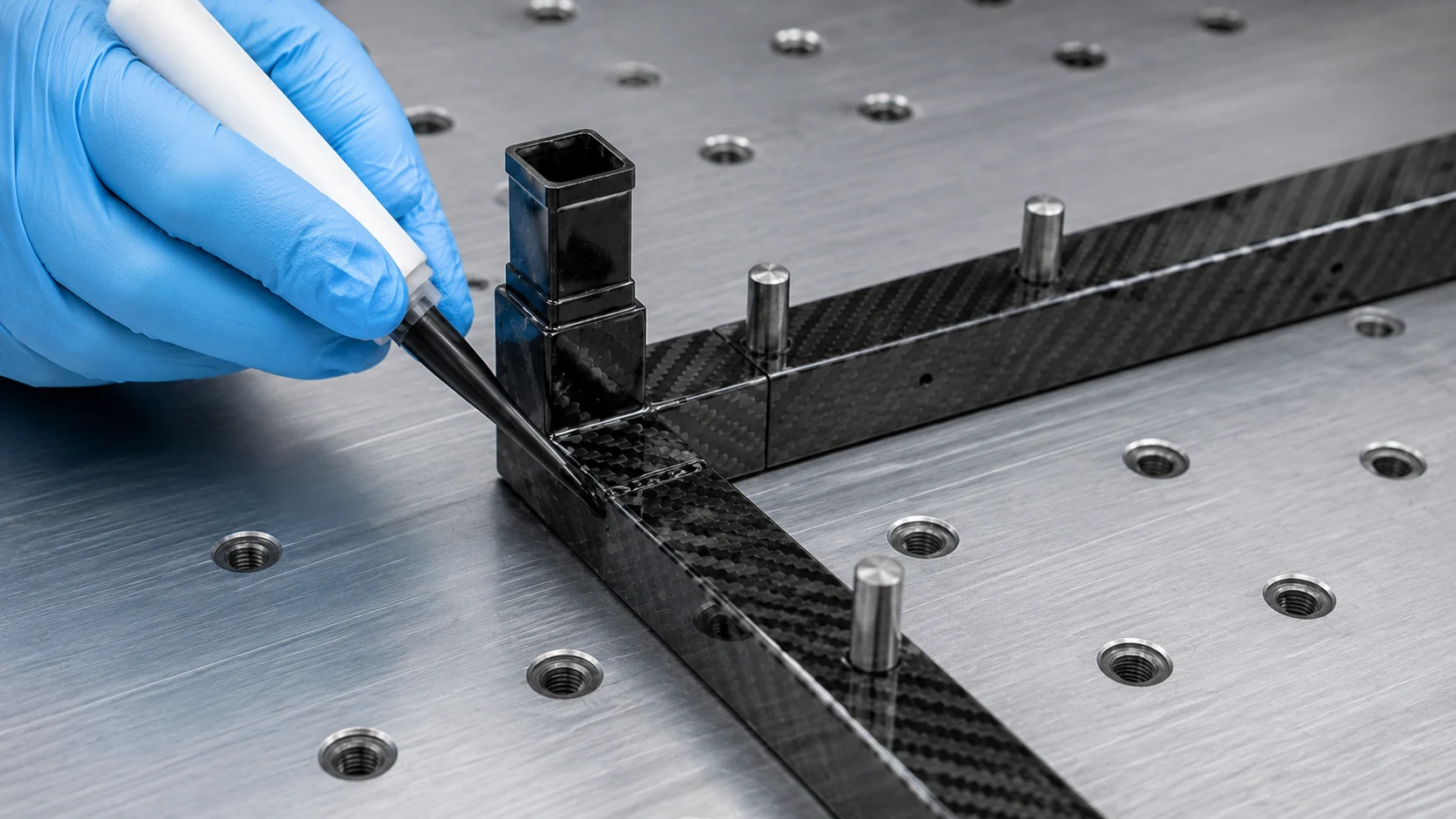 Controlled insert and bonded interface on a carbon fiber part