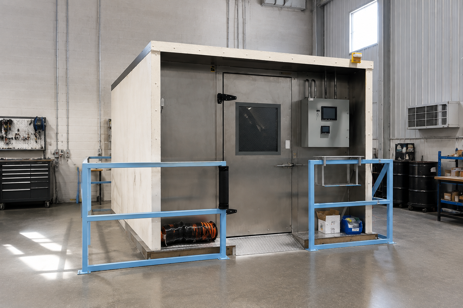 Carbon fiber specimen evaluated under a controlled temperature condition