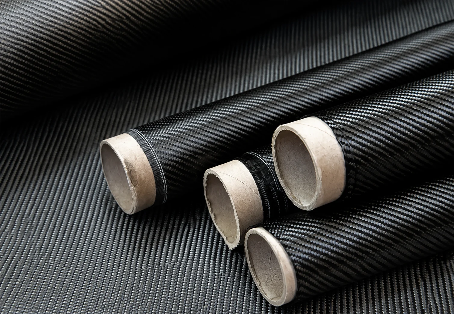 Carbon fiber rolls in recognizable supplied material forms