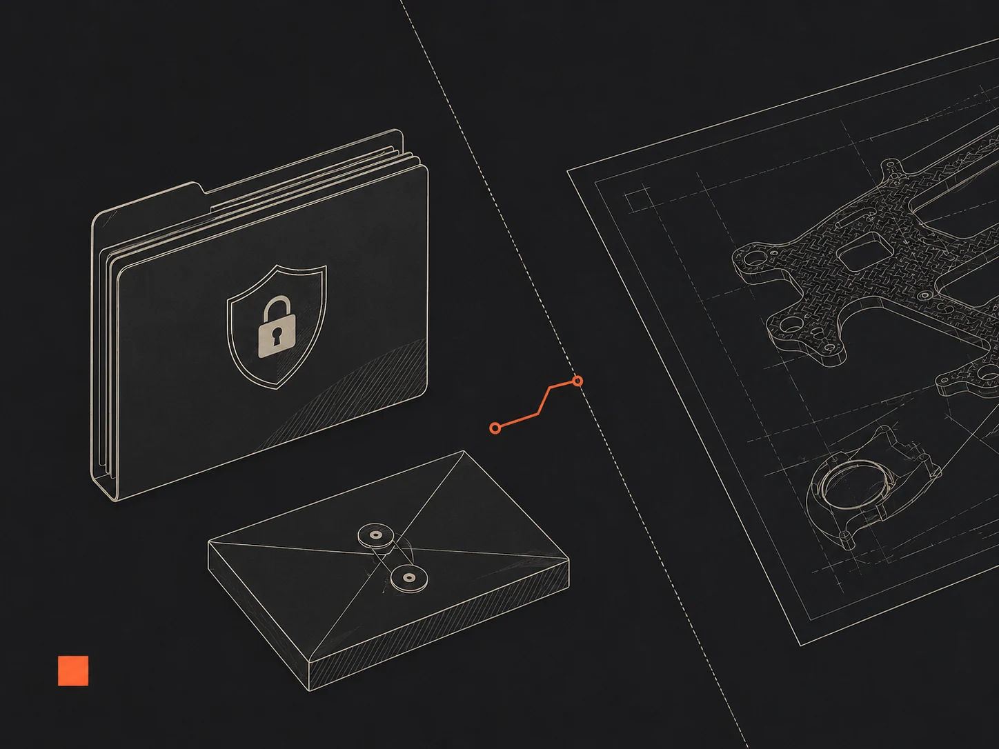 Line illustration of confidentiality confirmation before sharing project files