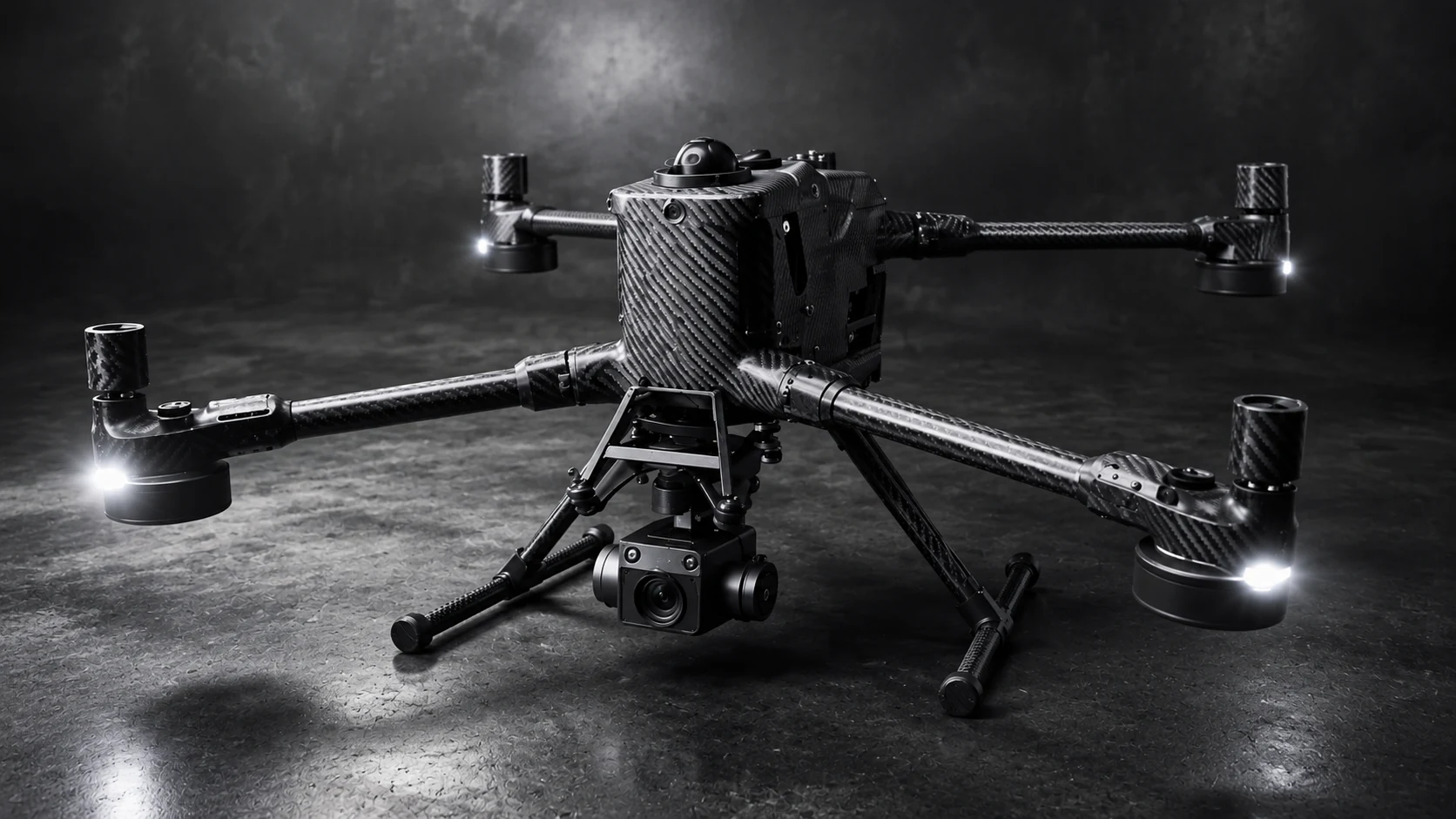 Finished carbon fiber drone component ready for project review